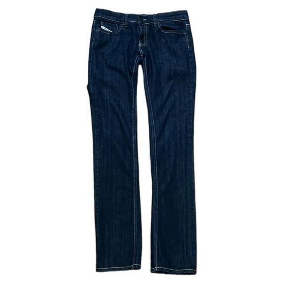 Diesel Jeans Womens 28 x 32 Dark Blue Liv Slim Straight Mid Rise Made in Italy - Picture 1 of 12